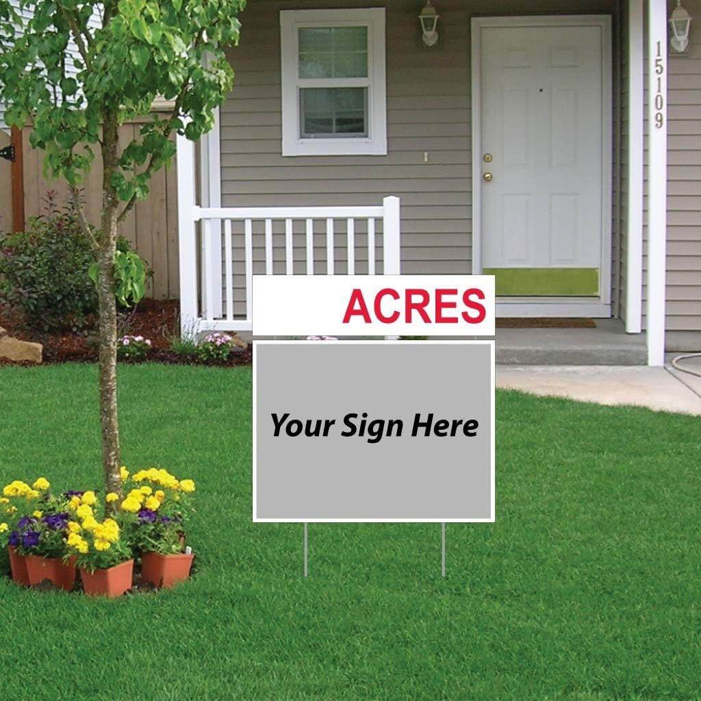 Blank Acres Real Estate Yard Sign Rider Set w/Rider Pins