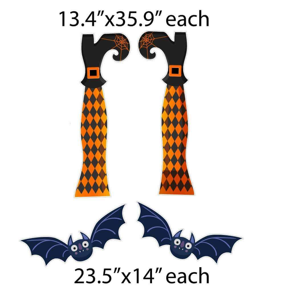 BOO! Witch Legs Halloween Yard Card Decoration - 12 pc Set - Image 3