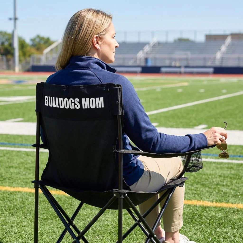 Bulldogs Mom Black Folding Camping Chair - Image 2