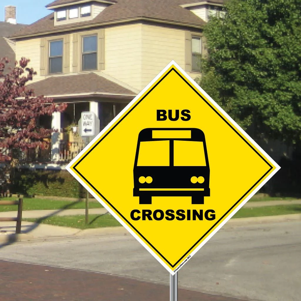 Bus Crossing Sign or Sticker