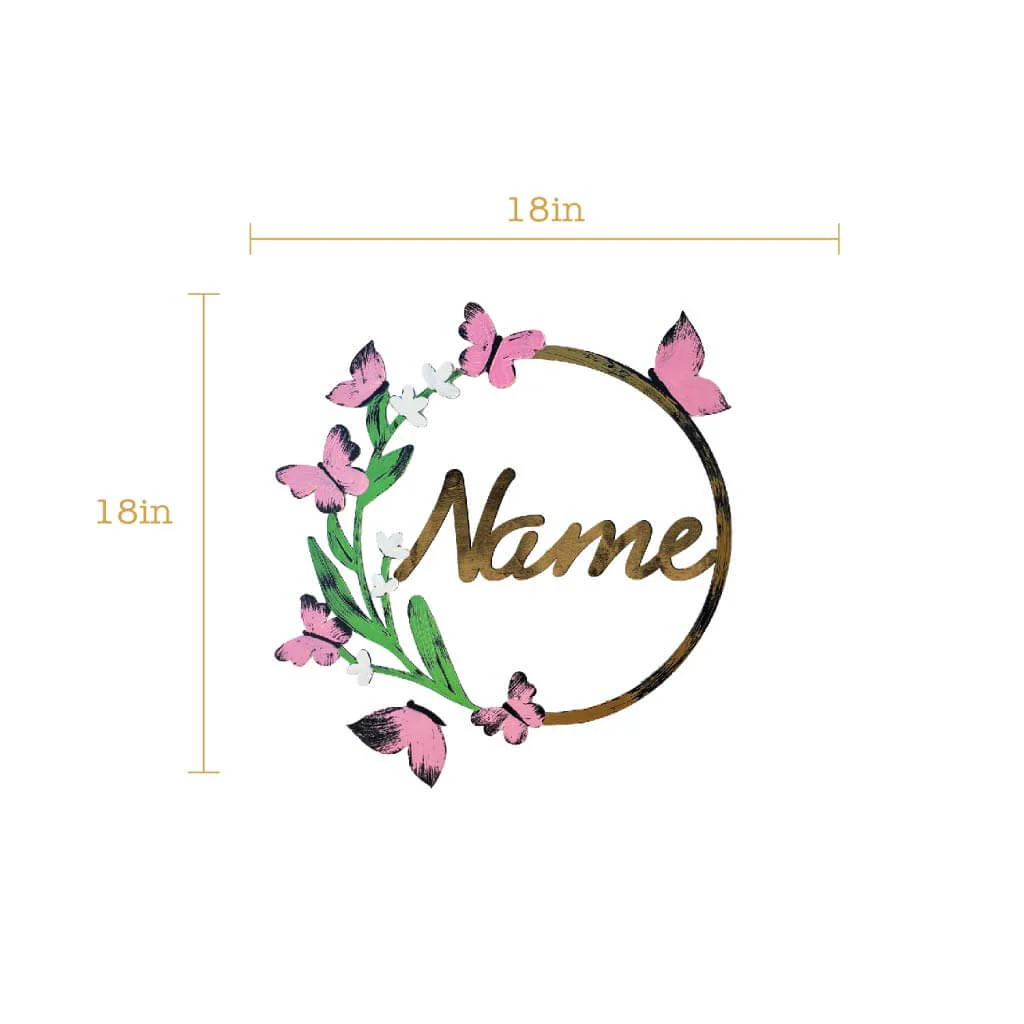 Butterfly Hand Painted Wall Decor with Custom Name - Image 6