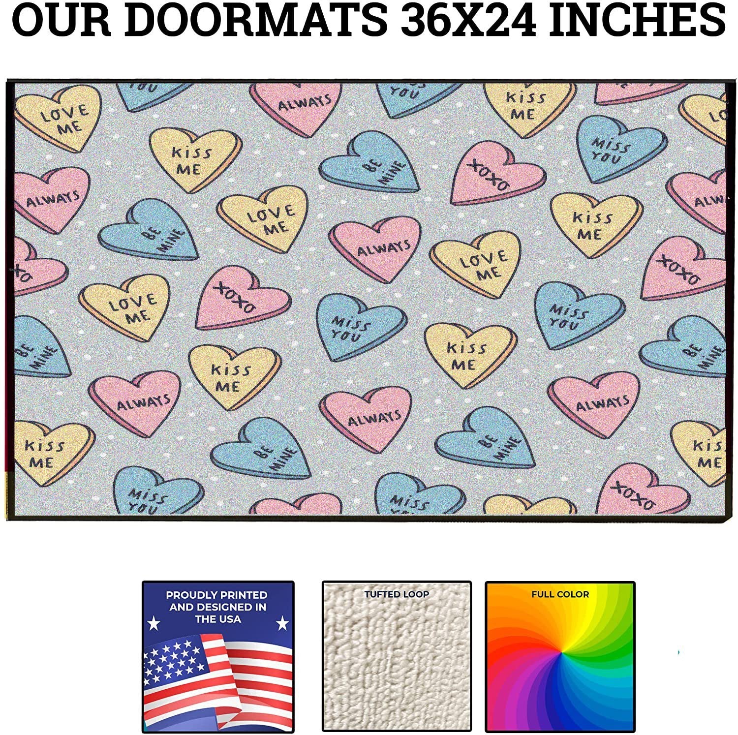 Candy Hearts Doormat - Image 4