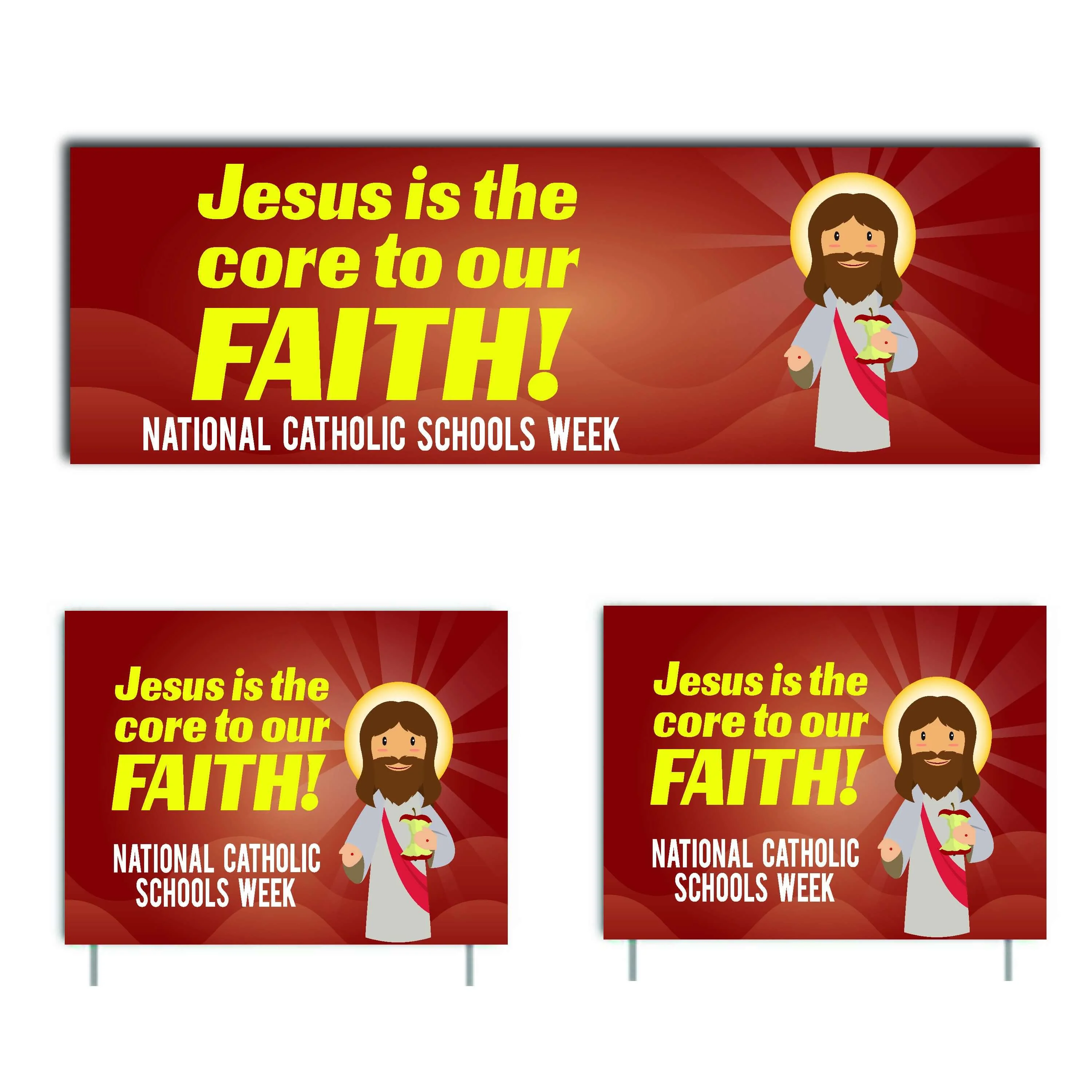 Catholic Schools Week Banner & Yard Signs Set