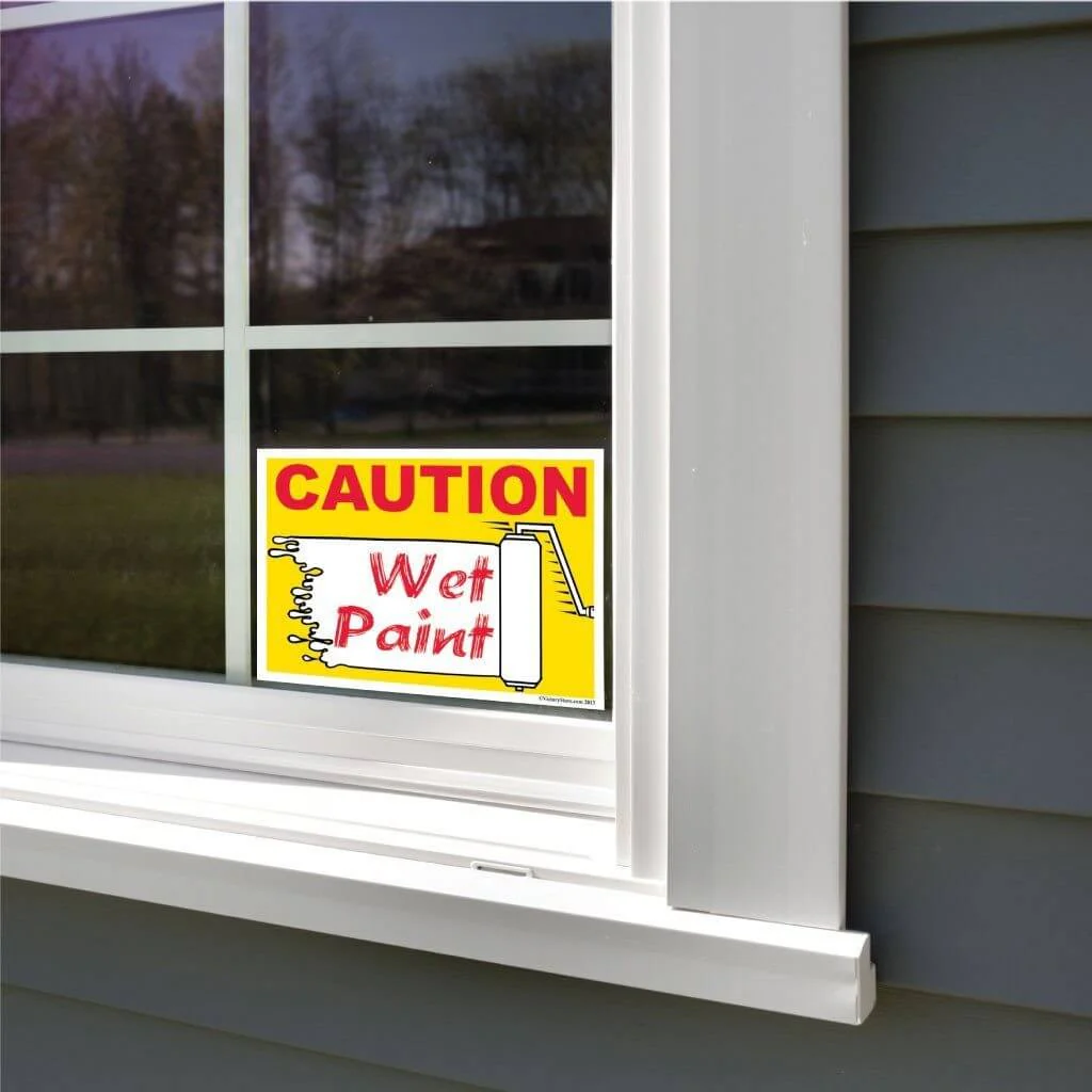 Caution Wet Paint Roller Sign or Sticker