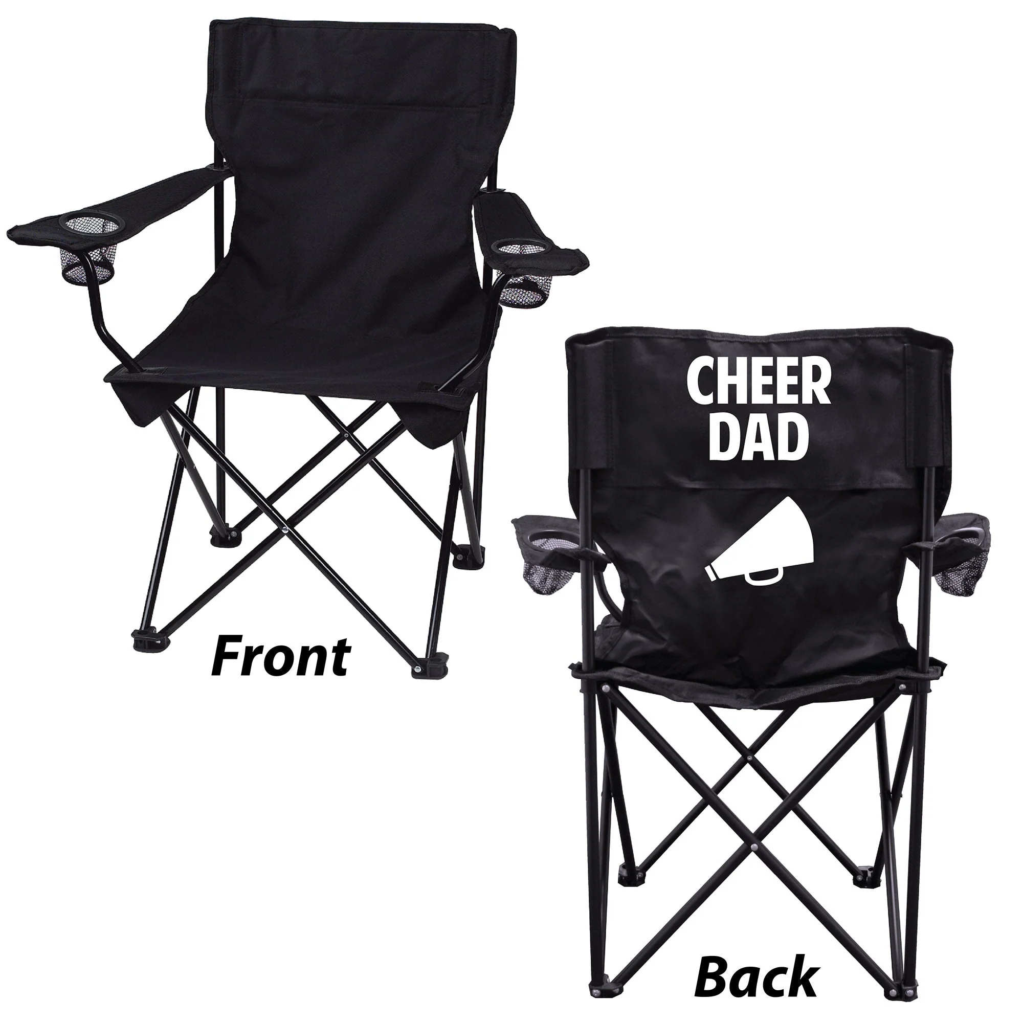 Cheer Dad Black Folding Camping Chair - Image 2