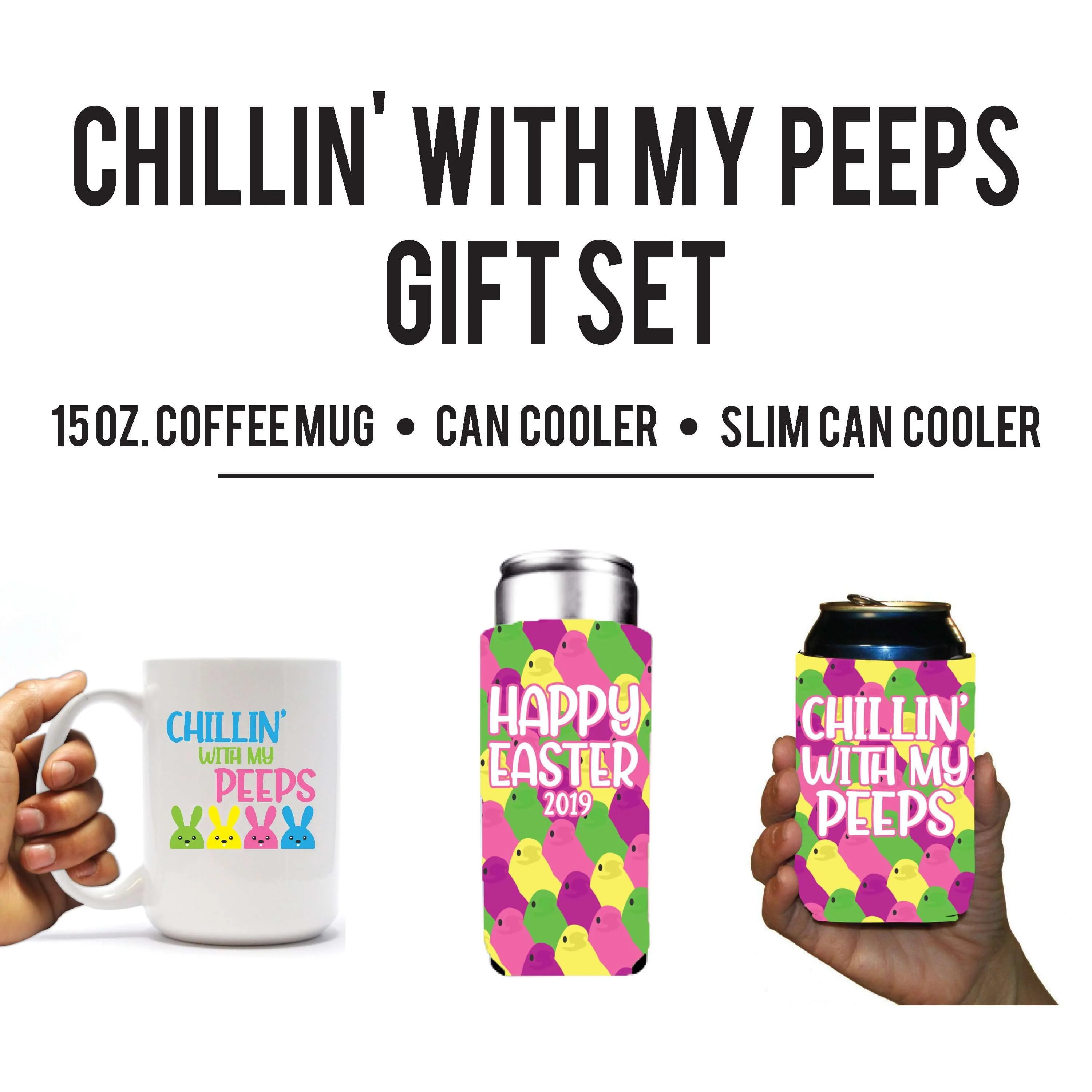 Chillin' With My Peeps Mug & Can Cooler Gift Set