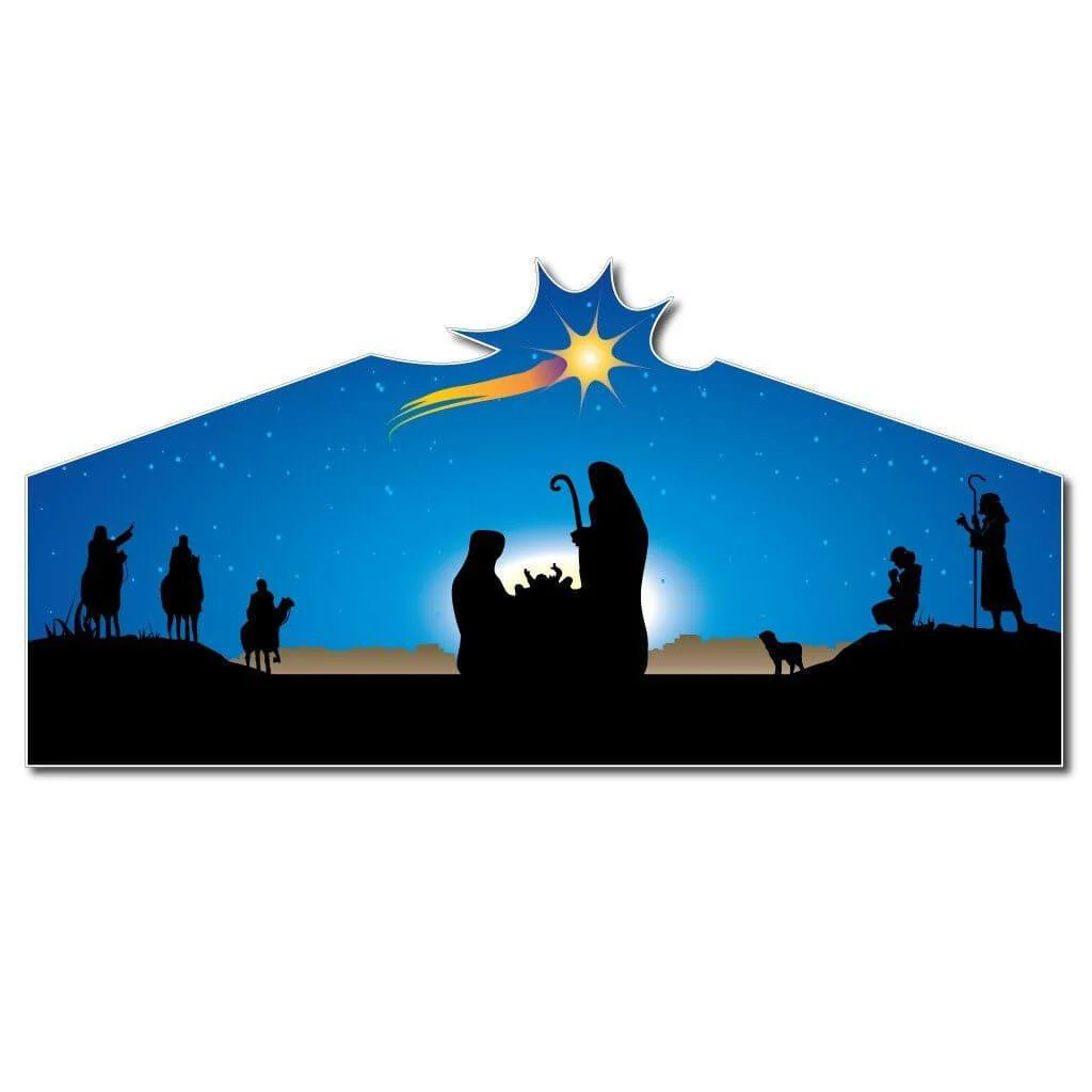 Christmas Nativity Large Star Lawn Sign Display Decoration | 6 EZ Stakes Included - Image 2