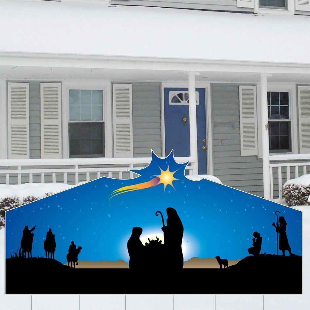 Christmas Nativity Large Star Lawn Sign Display Decoration | 6 EZ Stakes Included - Image 3