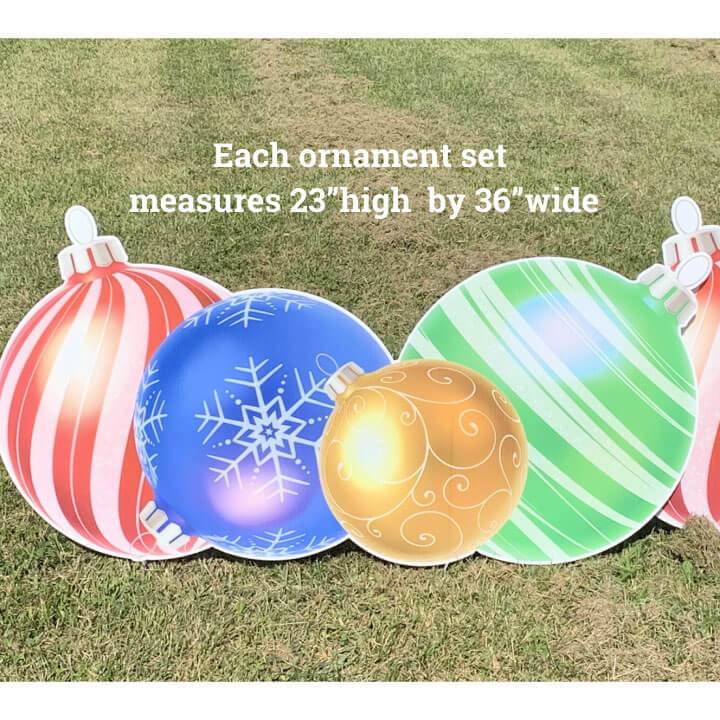 Christmas Ornament Yard Card Fillers Set of 4 - Image 2