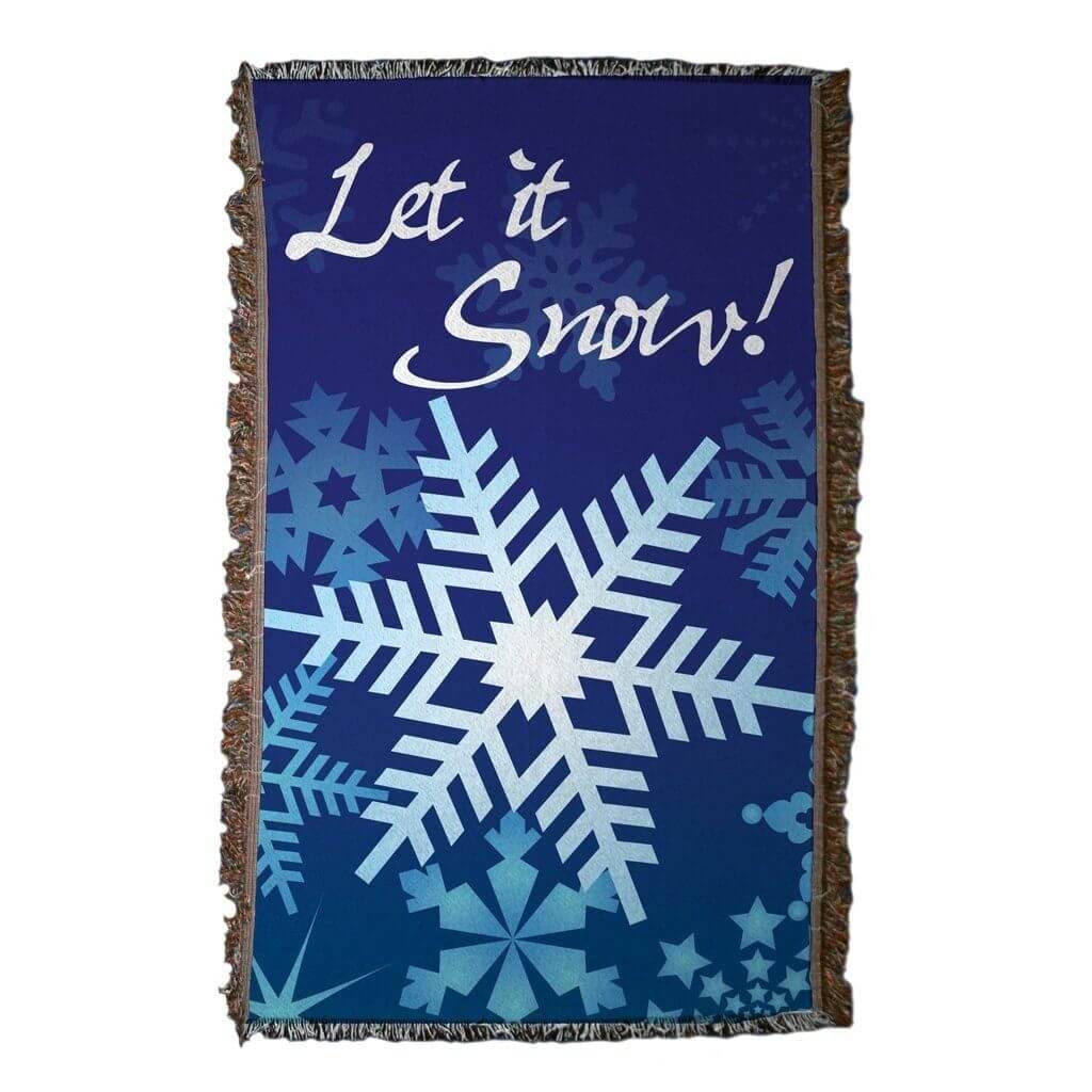 Christmas Snowflake Woven Blanket