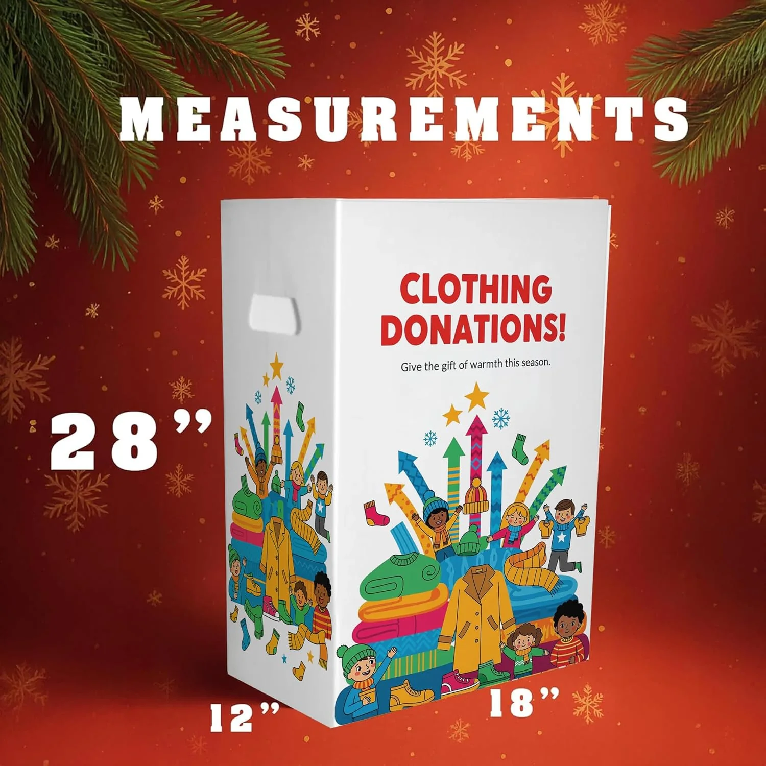 6-Pack Clothing Donation Bin - Reuseable Corrugated Plastic Trash Cans | 22.3 Gallons - Image 2