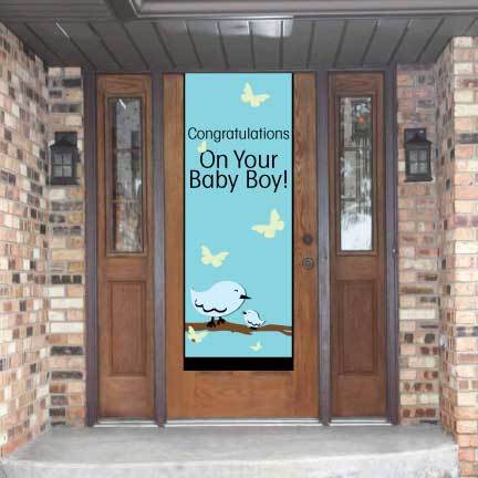 Congratulations On Your Baby Boy Door Banner