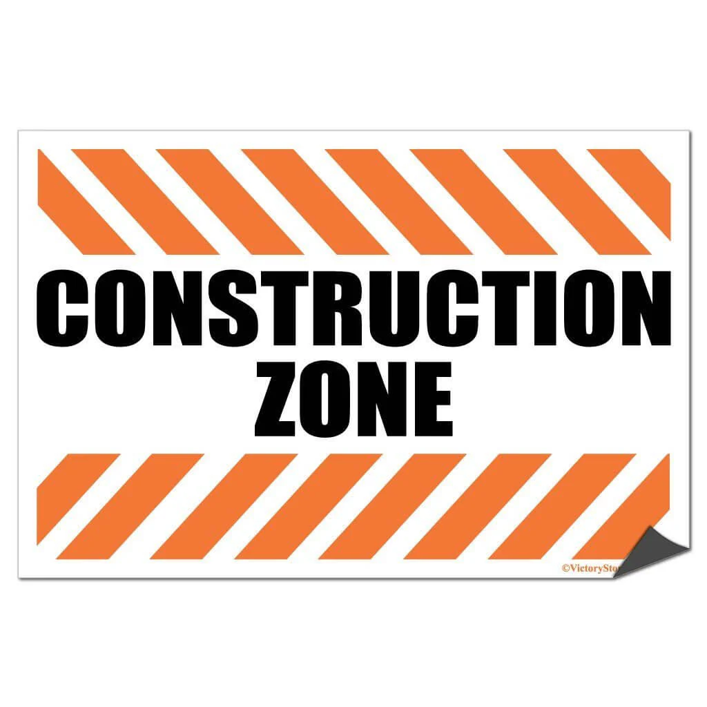 Construction Zone Sign or Sticker - Image 5