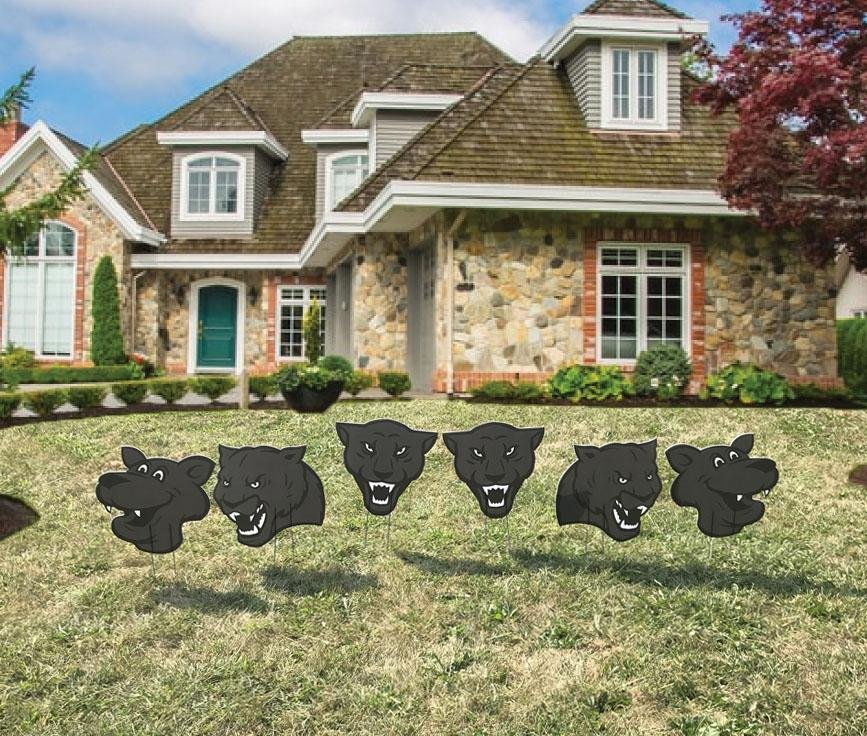 Small Panther Mascot Yard Sign Accessory Set