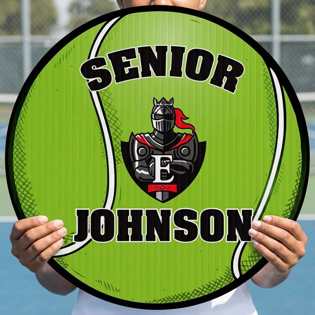 Custom 22" Tennis Player Name and Mascot Fence & Yard Signs - Image 2