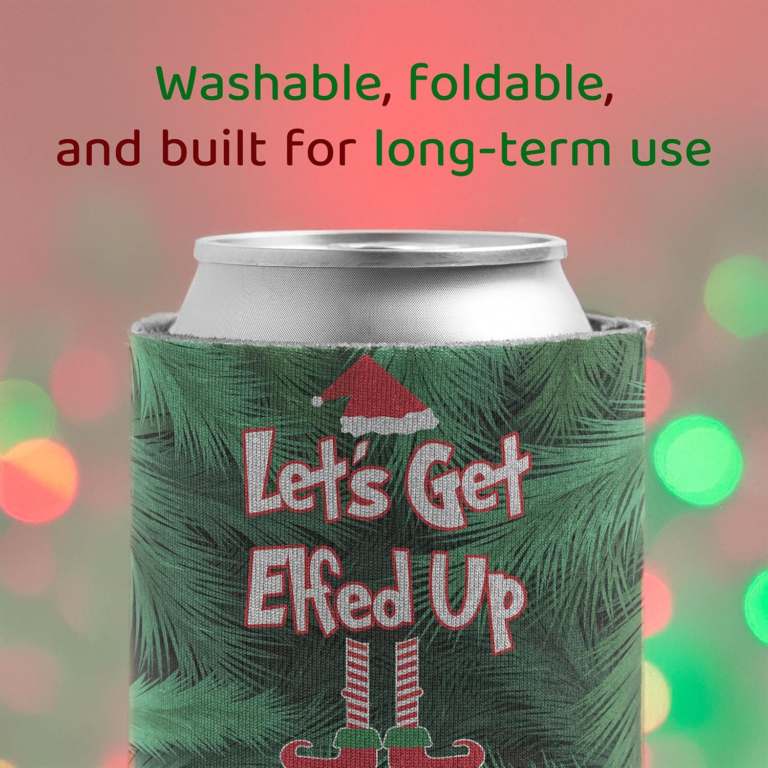 Custom Christmas Can Cooler - Let's Get Elfed Up - Image 4