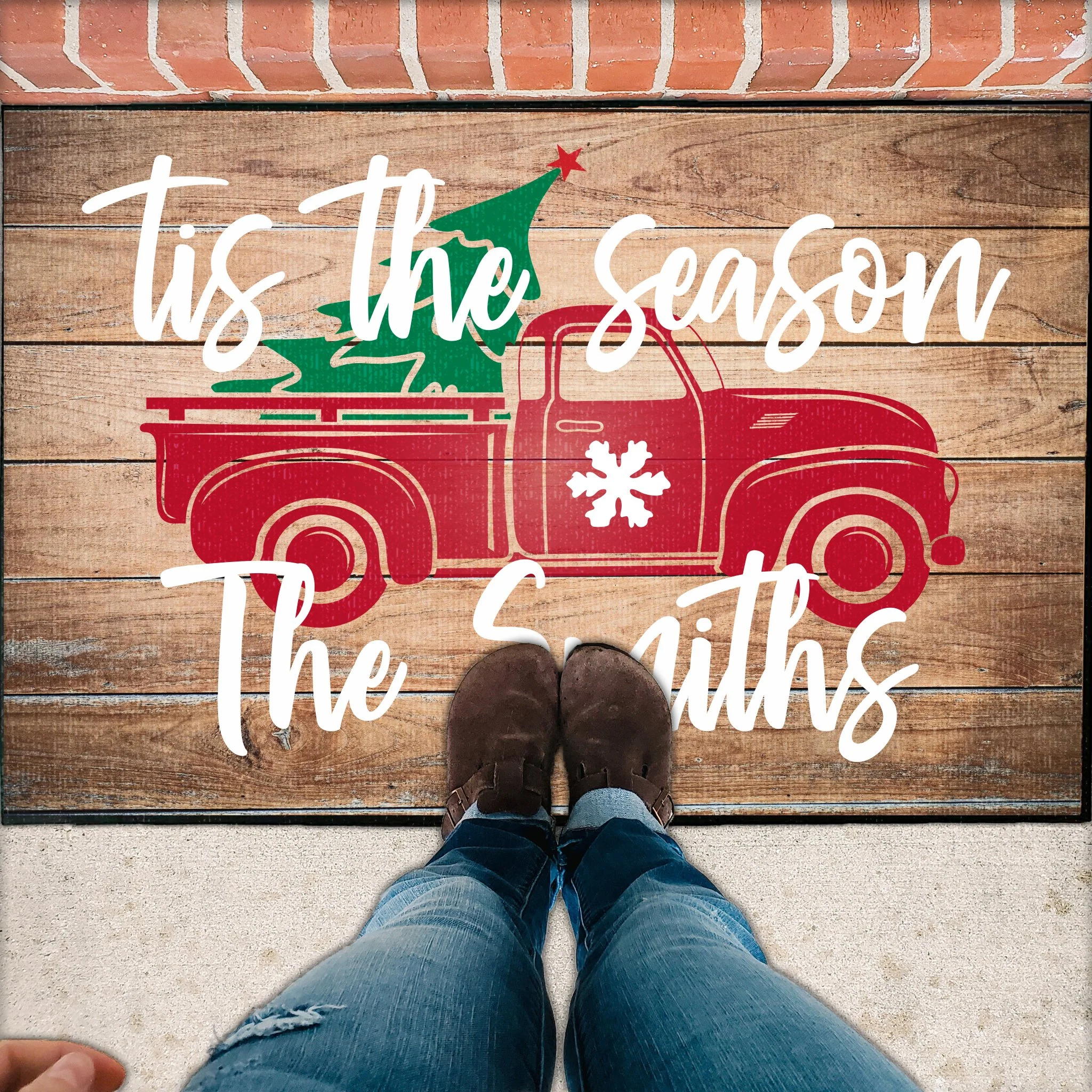 Personalized 'Tis the Season Christmas Doormat - Image 2