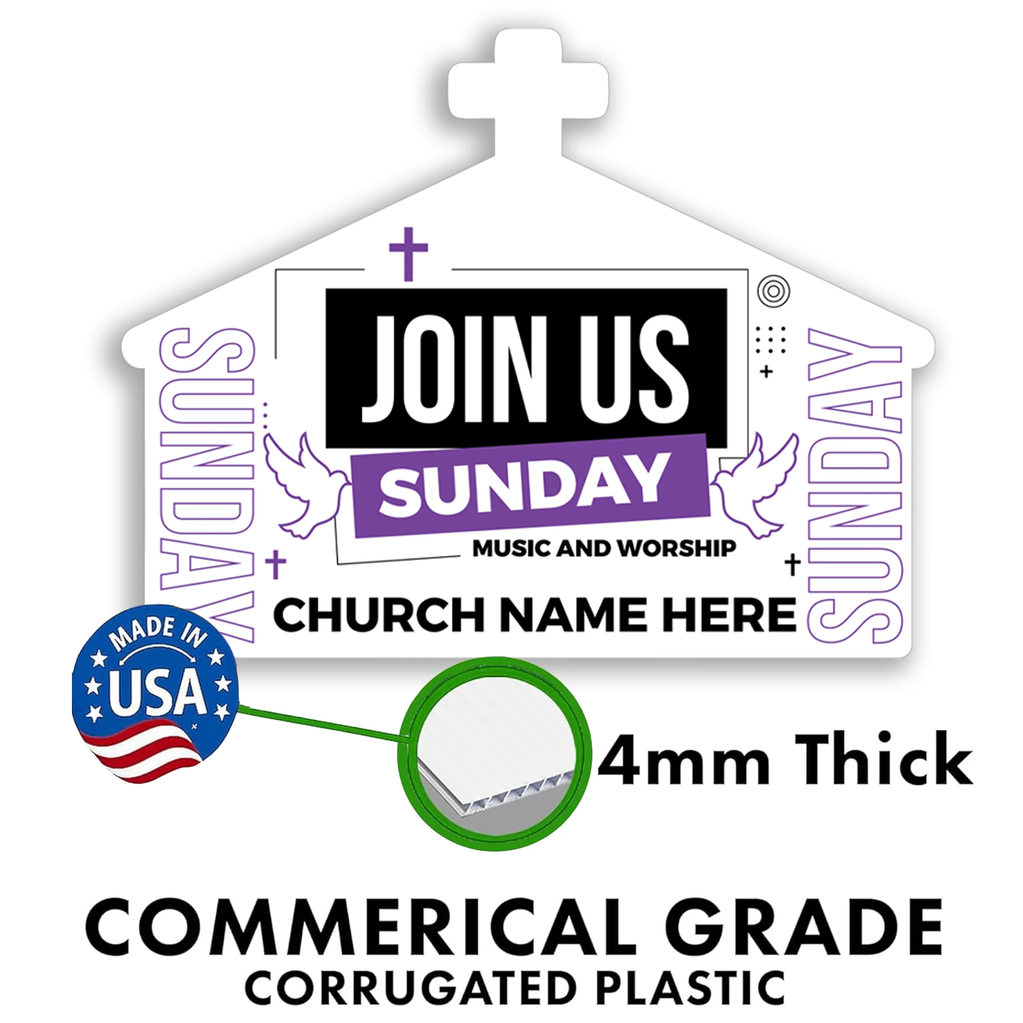 Custom Church Yard Signs – “Join Us This Sunday” | 10-Pack | Two-Sided | 20 EZ Stakes Included - Image 5