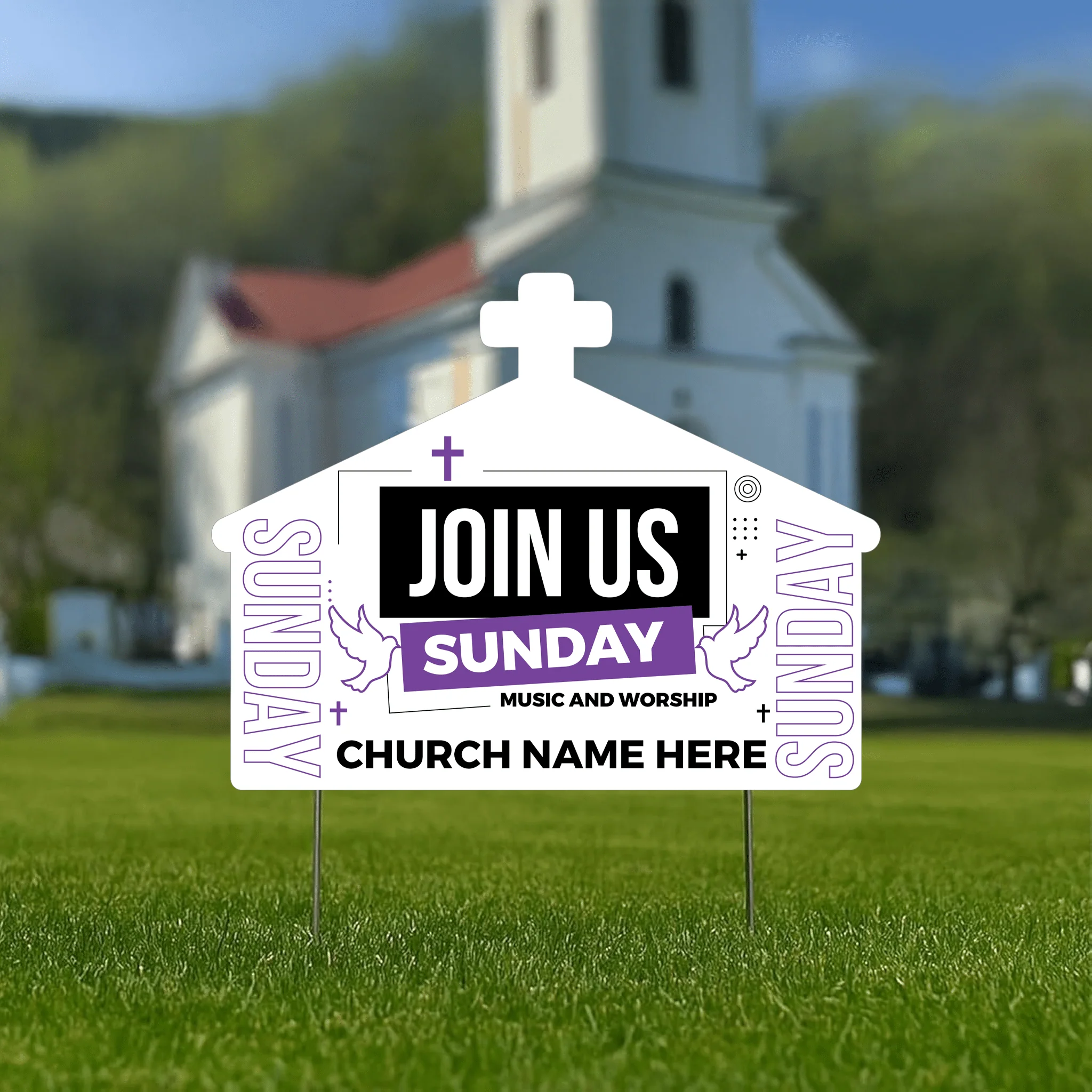 Custom Church Yard Signs – “Join Us This Sunday” | 10-Pack | Two-Sided | 20 EZ Stakes Included - Image 6