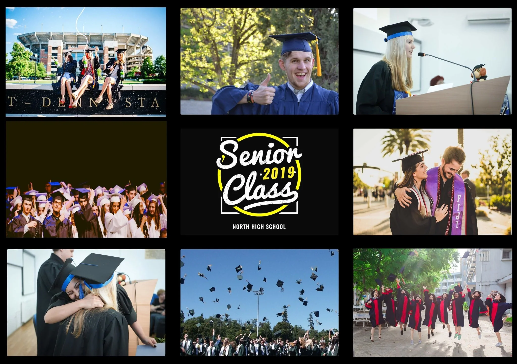 Custom Graduation Paneled Throw Blanket - Image 2
