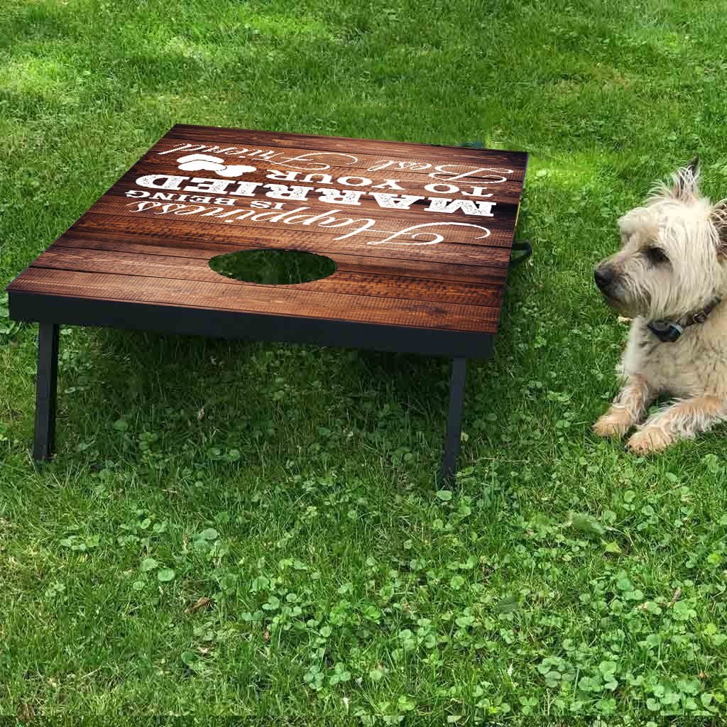 Custom Happiness is Being Married to Your Best Friend Wedding Cornhole - Image 2