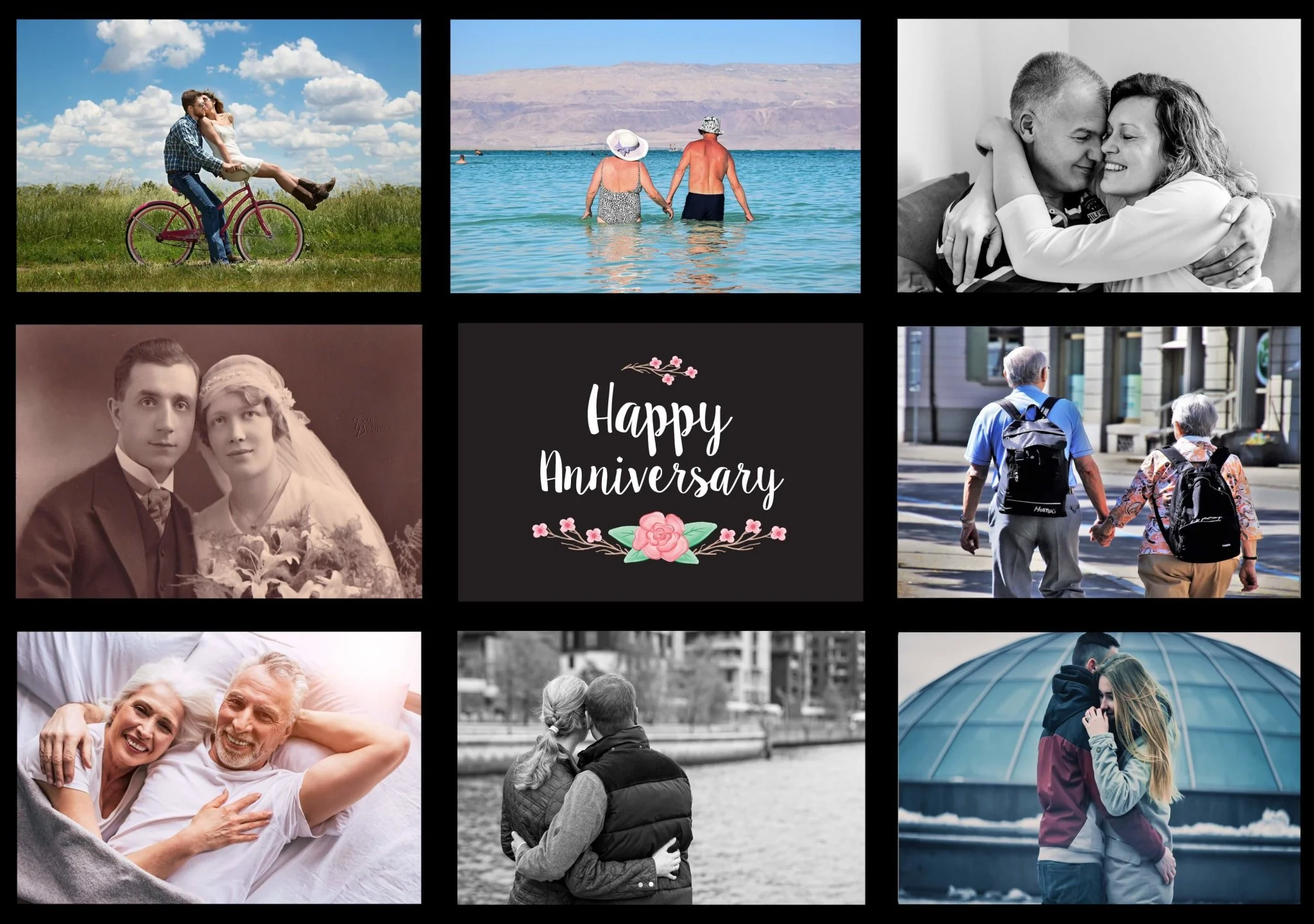 Custom Happy Anniversary Paneled Throw Blanket - Image 2