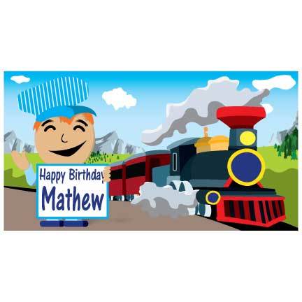 Custom Happy Birthday Train Banner - Image 2
