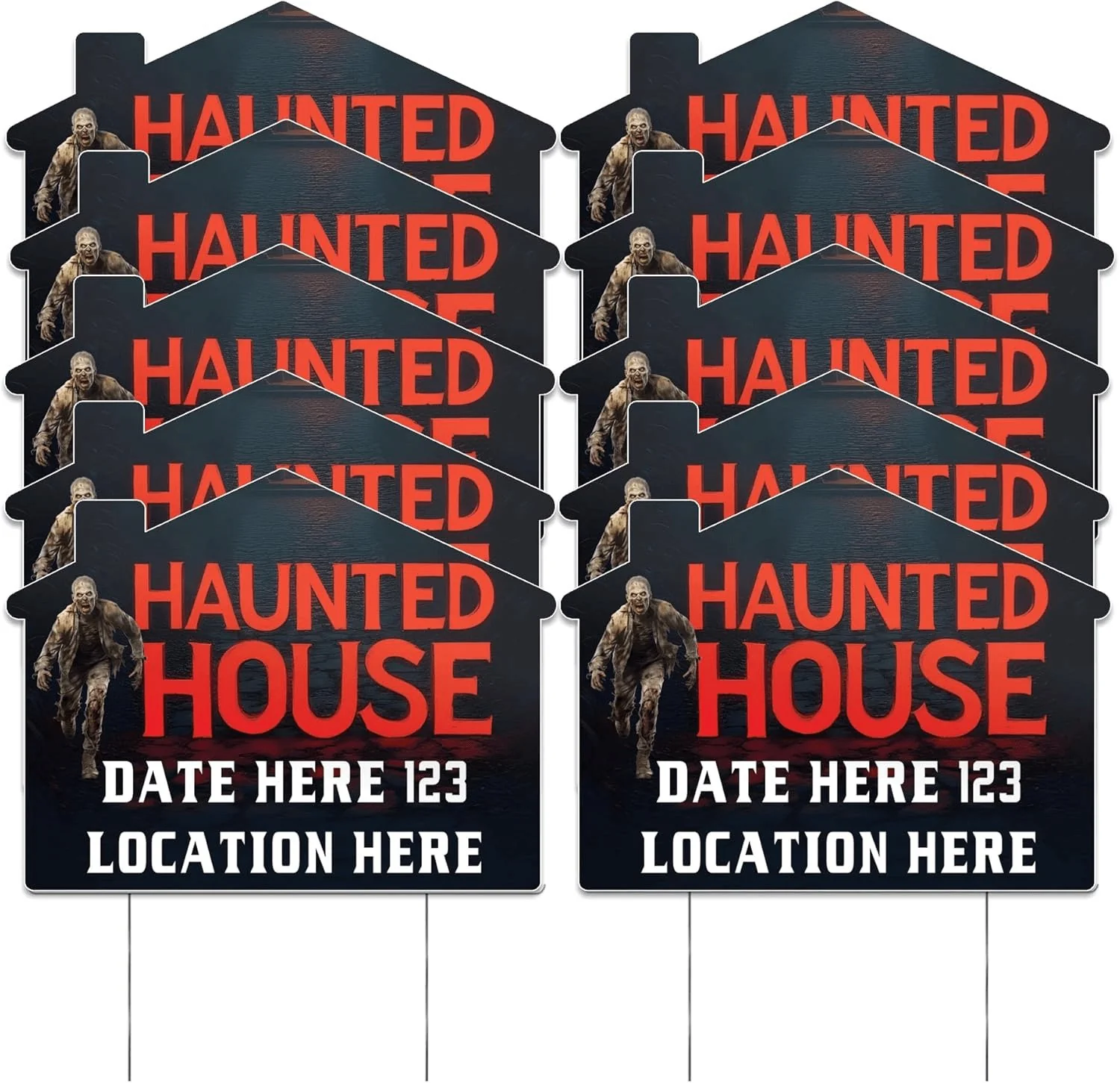 Custom Huanted House Yard Signs | 10-Pack | 20 EZ Stakes Included - Image 10