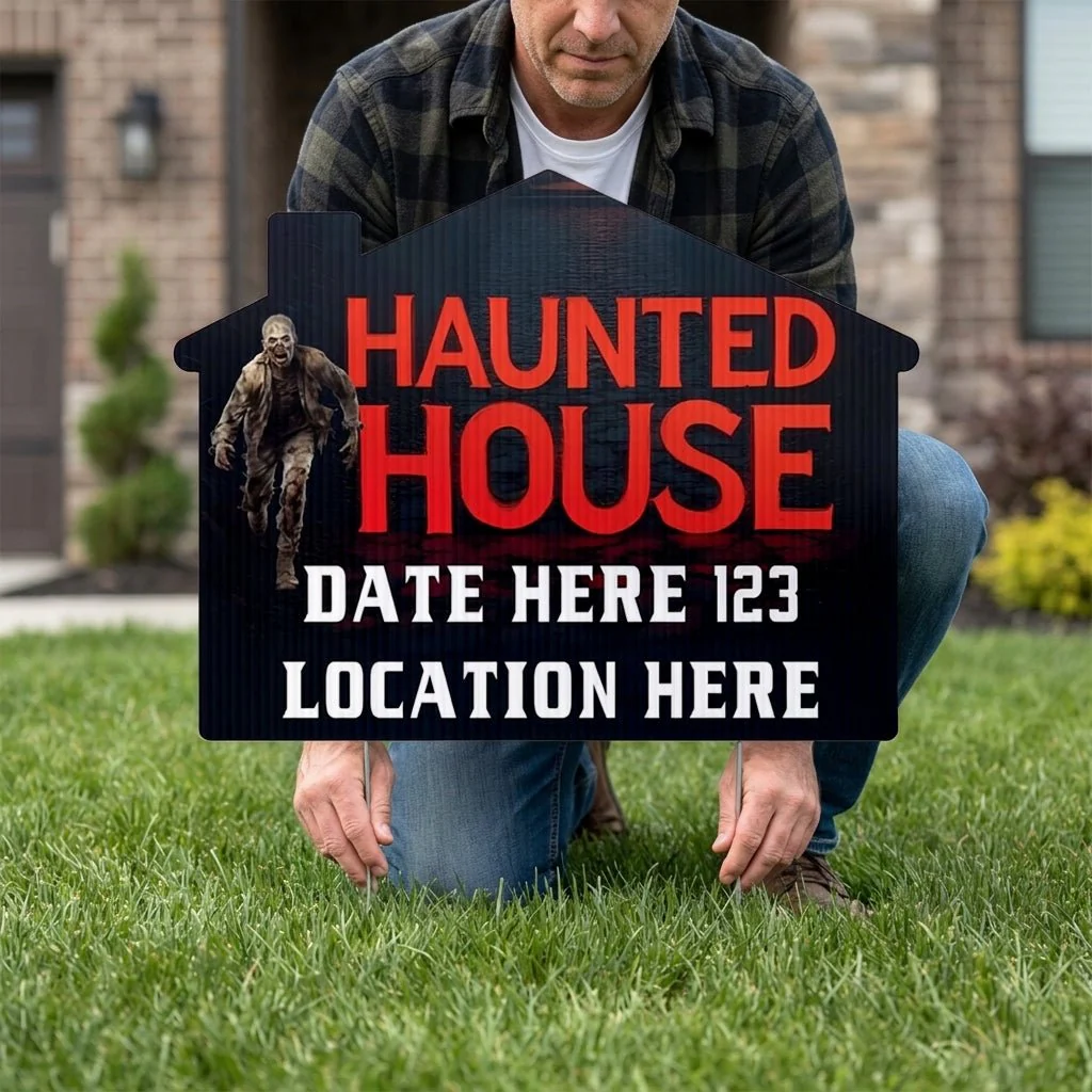Custom Huanted House Yard Signs | 10-Pack | 20 EZ Stakes Included - Image 6