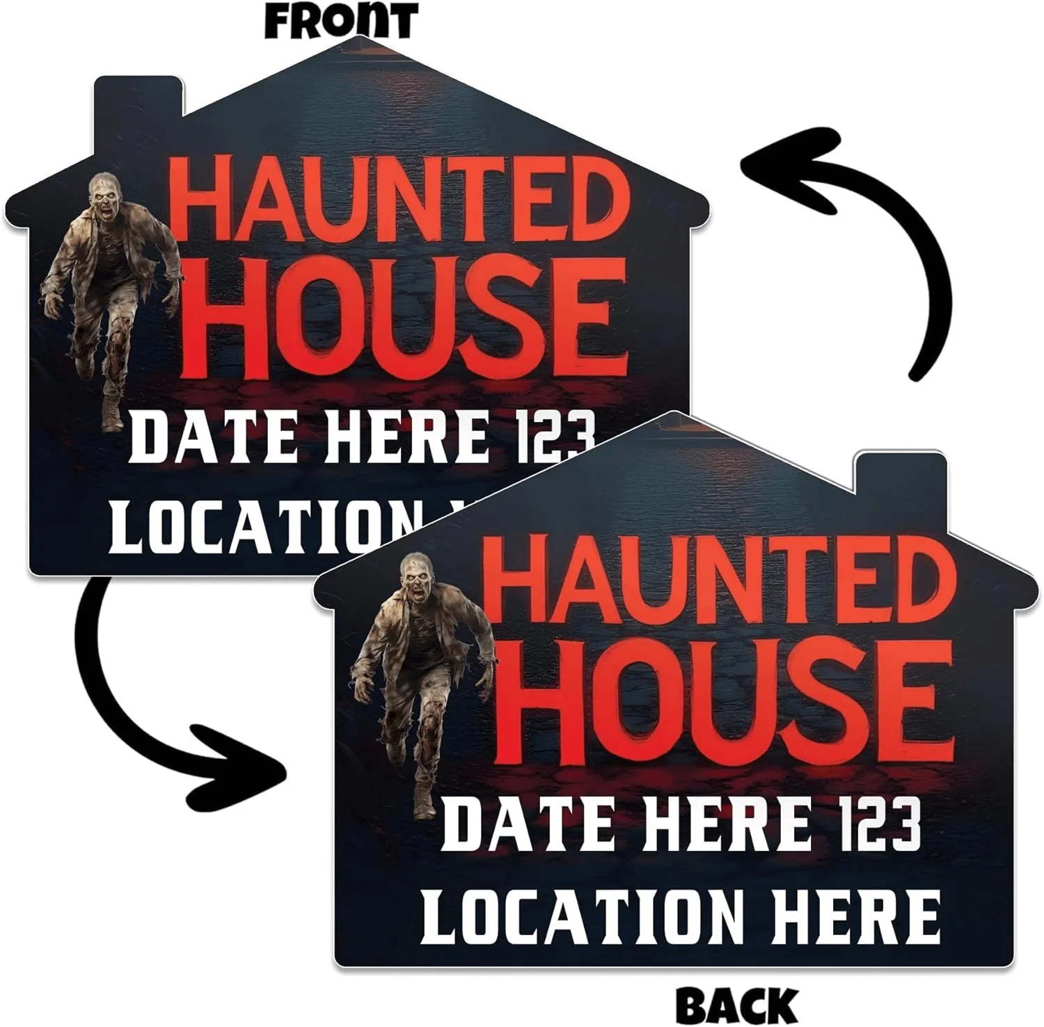 Custom Huanted House Yard Signs | 10-Pack | 20 EZ Stakes Included - Image 7