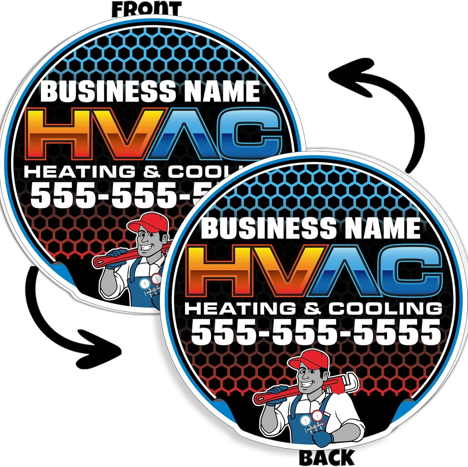 Custom HVAC Yard Signs | 10-Pack| Two-Sided | Personalized Heating & Cooling Signs 20 EZ Stakes Included (Copy) - Image 4
