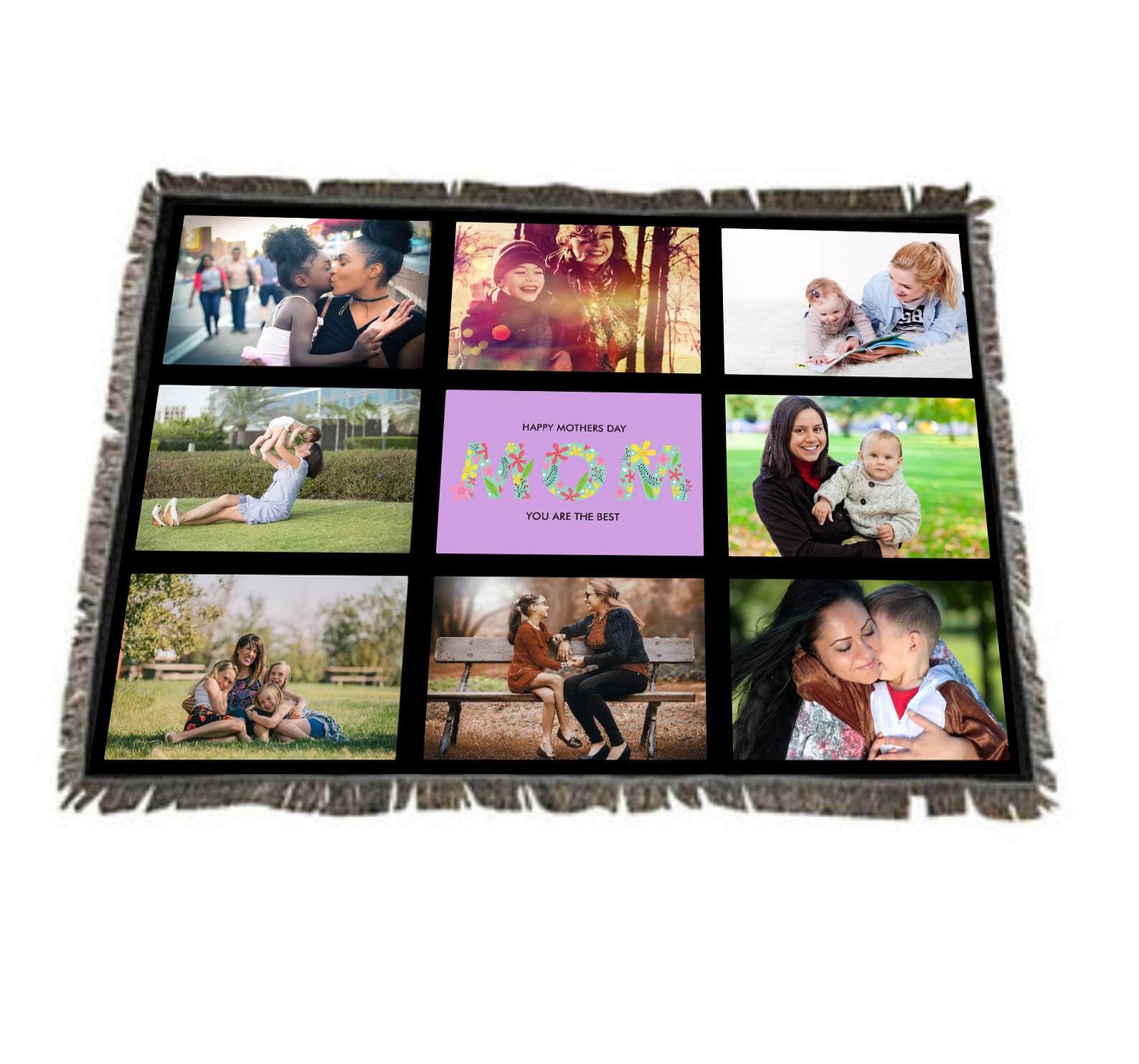 Custom Mother's Day Paneled Throw Blanket