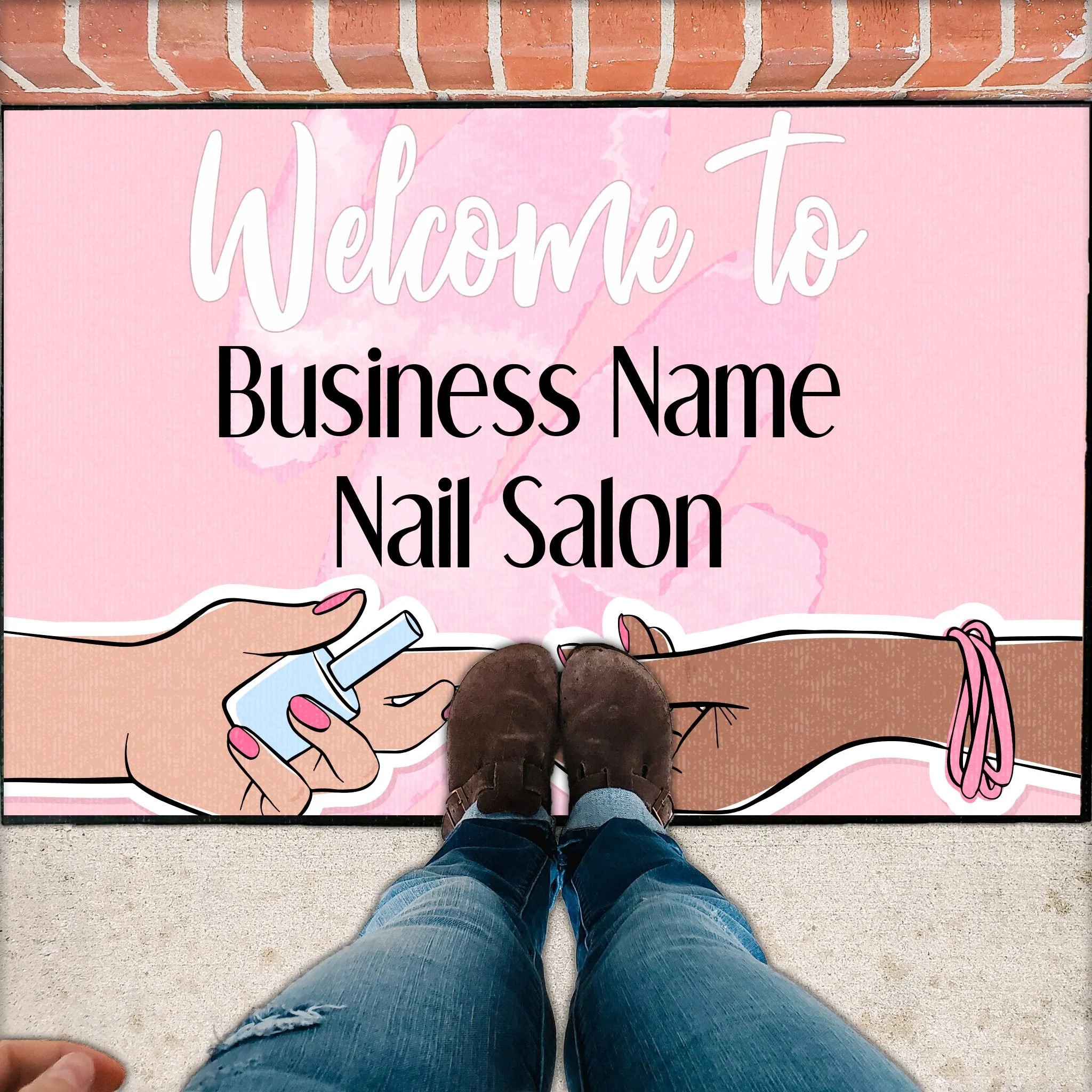 Personalized Nail Salon Door Mat - 24x36 Inches - Image 2