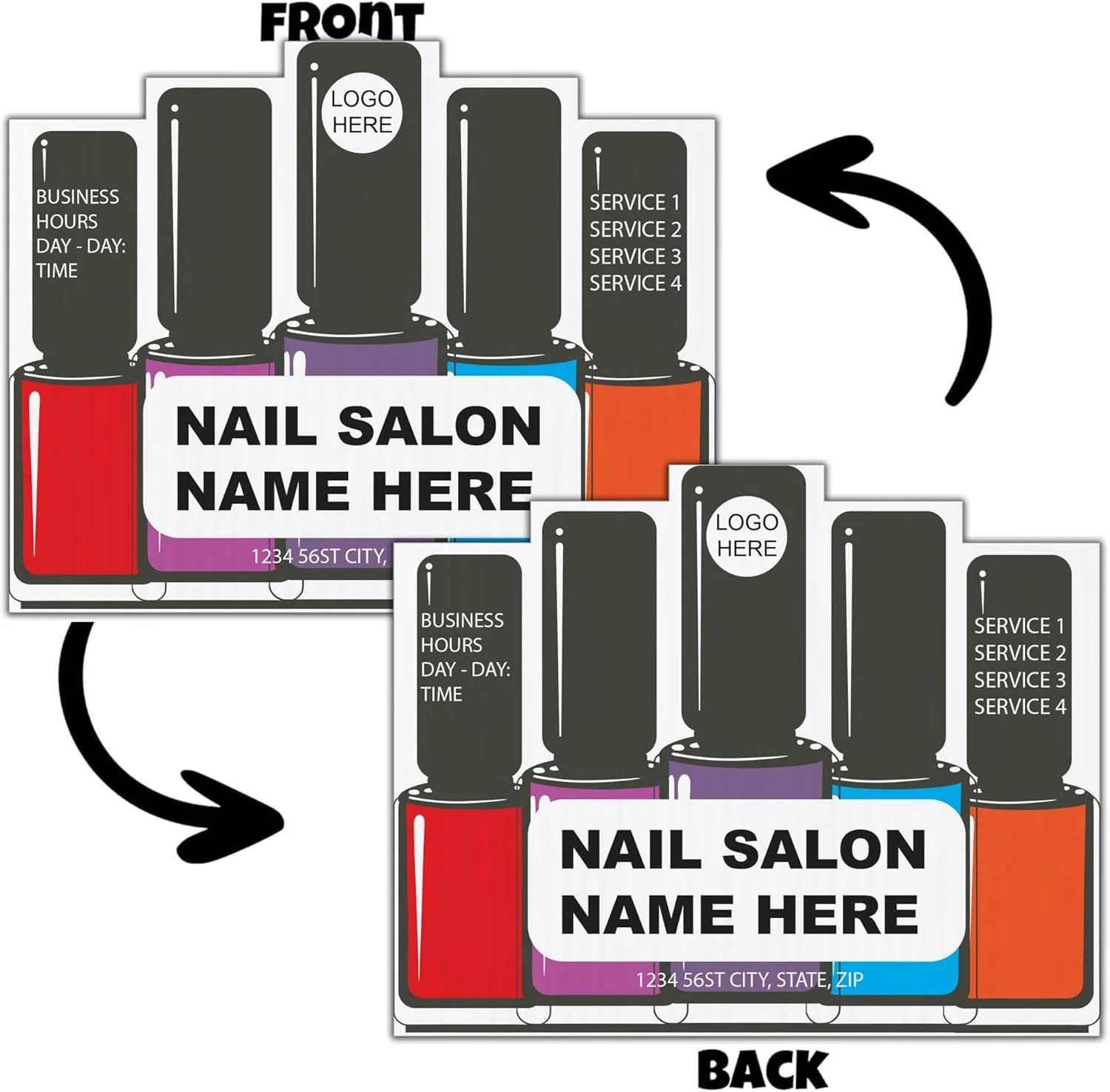 Custom Nail Salon Yard Signs | 10-Pack | 20 EZ Stakes Included - Image 3