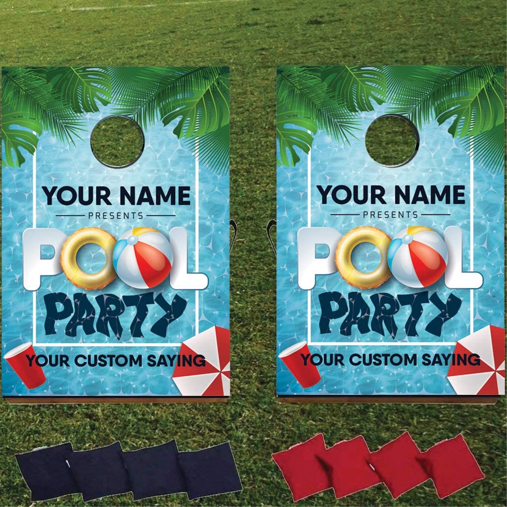 Custom Pool Party Cornhole Bag Toss Game