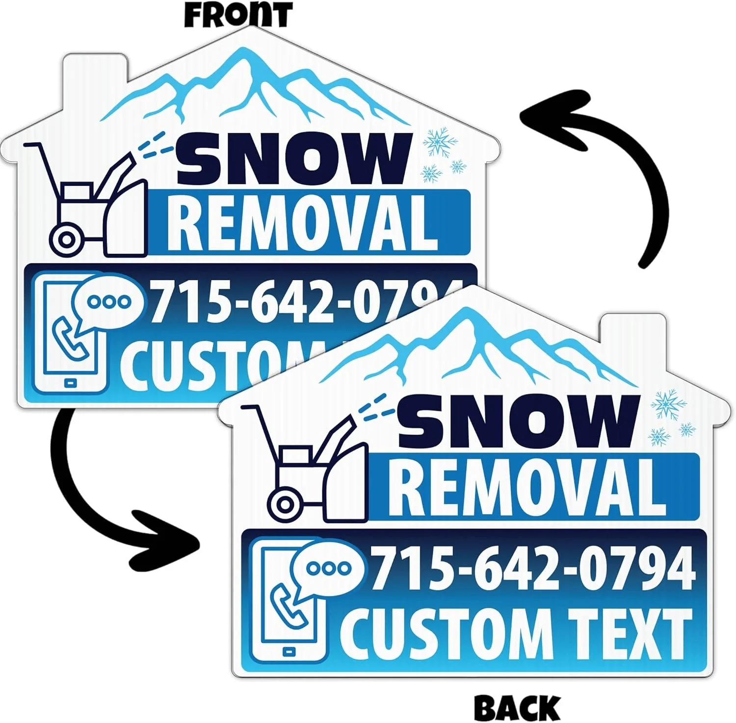 Custom Snow Removal Yard Signs | 10-Pack | 20 EZ Stakes Included - Image 3