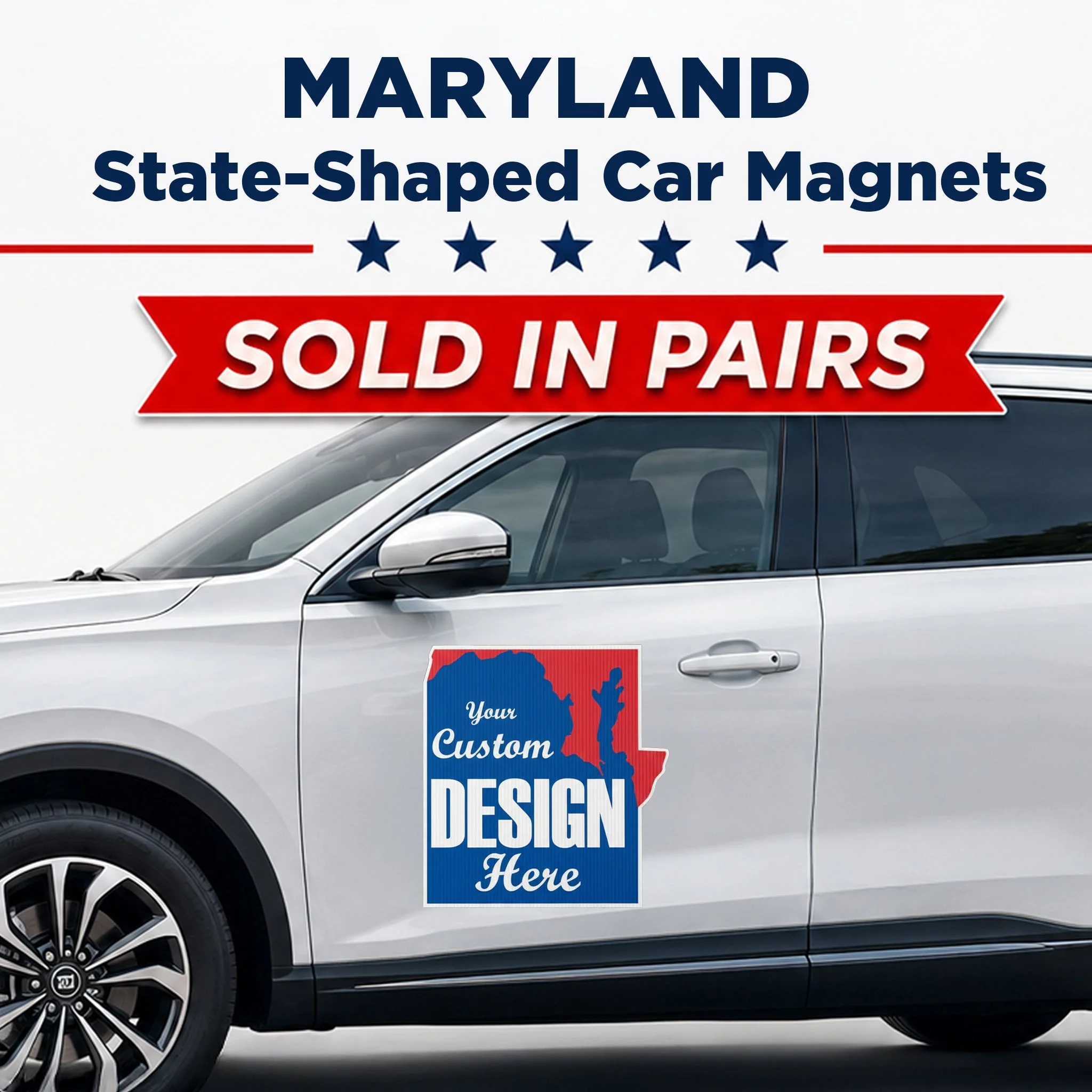 Custom State Shaped Car Magnet (Pair) 22" Magnetic Vehicle Signs by State - Image 21