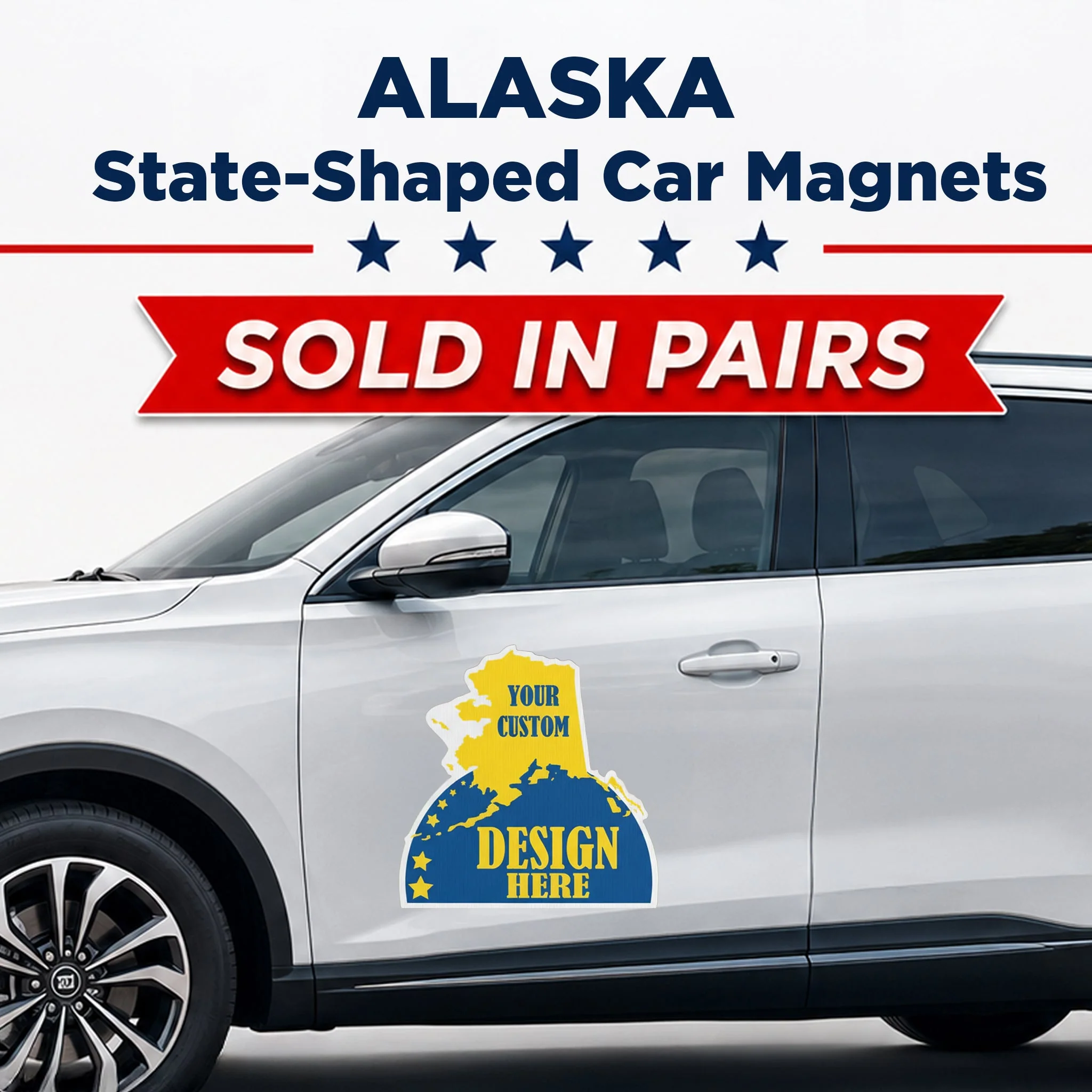 Custom State Shaped Car Magnet (Pair) 22" Magnetic Vehicle Signs by State - Image 3