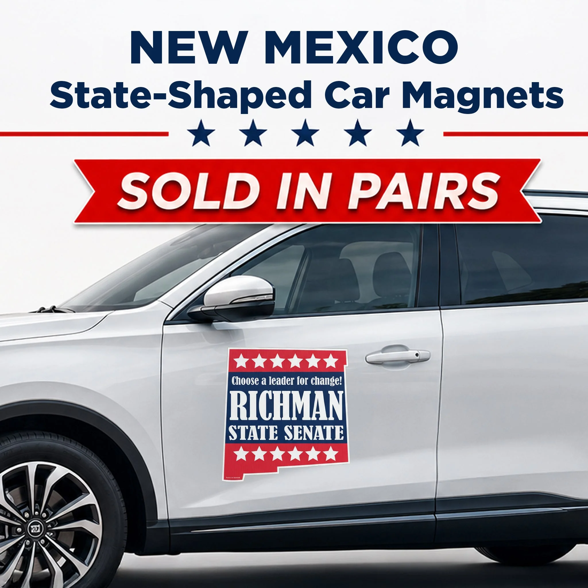 Custom State Shaped Car Magnet (Pair) 22" Magnetic Vehicle Signs by State - Image 32