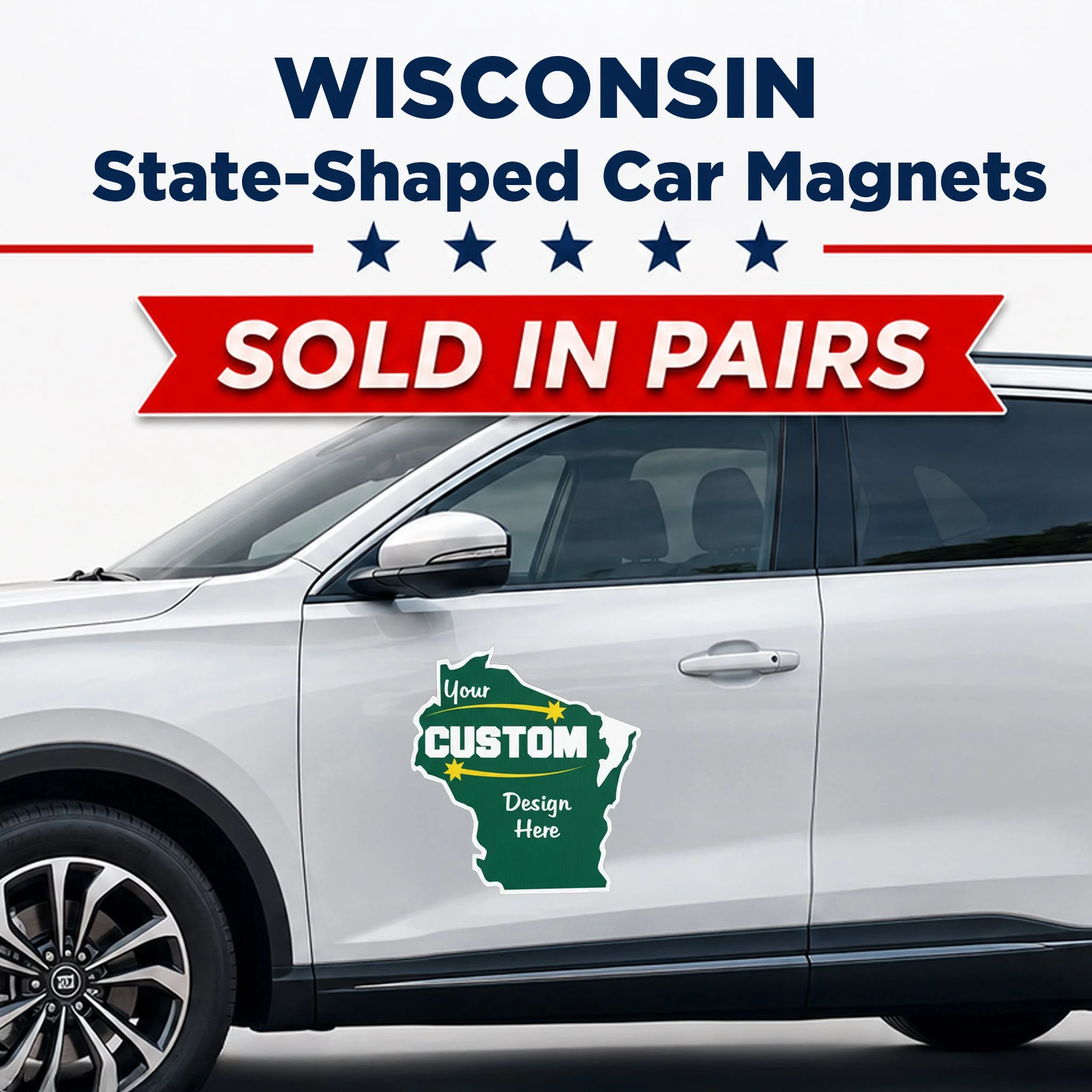Custom State Shaped Car Magnet (Pair) 22" Magnetic Vehicle Signs by State - Image 51