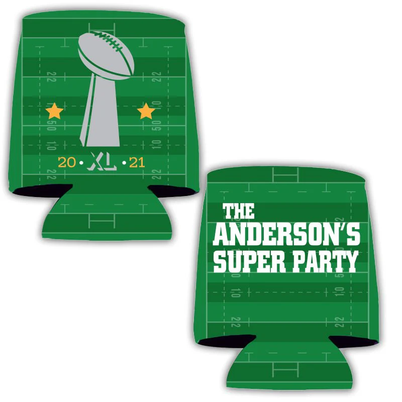 Custom Super Football Party Can Coolers Pack - Image 2