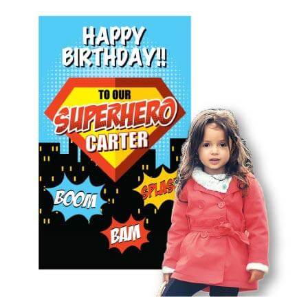 Custom Superhero Themed Birthday Party Banner