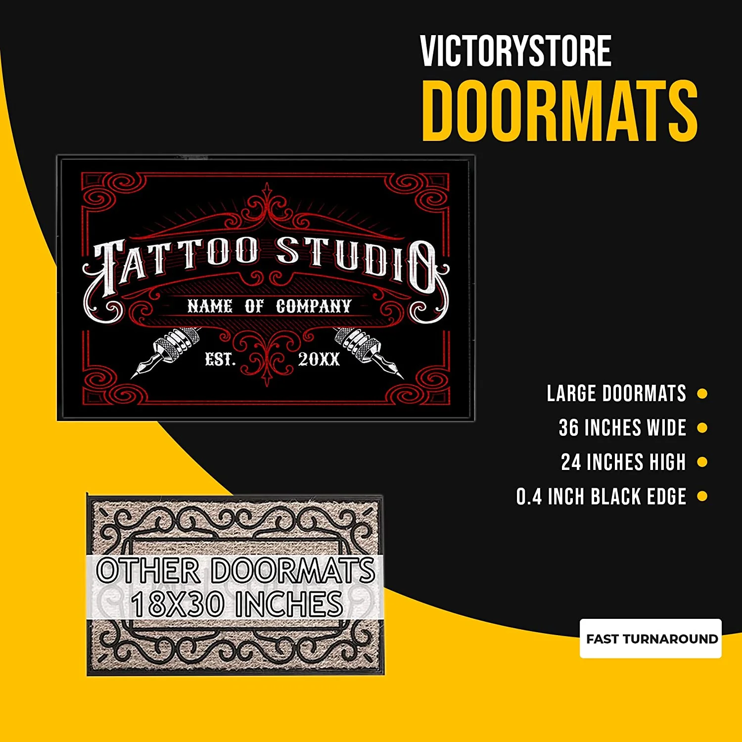 Personalized Tattoo Studio Doormat - Image 3