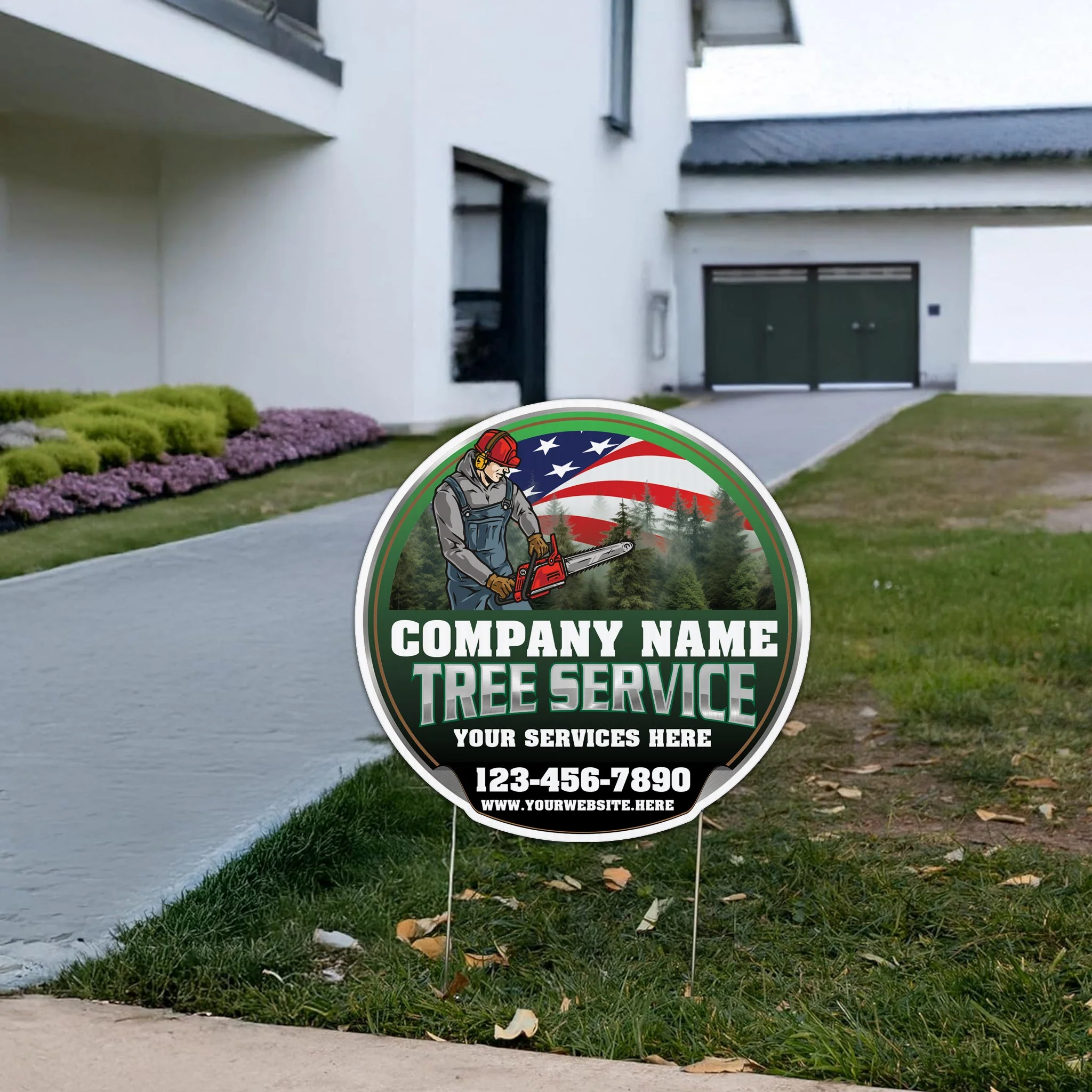 Custom Tree Service Company Yard Signs | 10-Pack | Two Sided| 20 EZ Stakes Included - Image 3