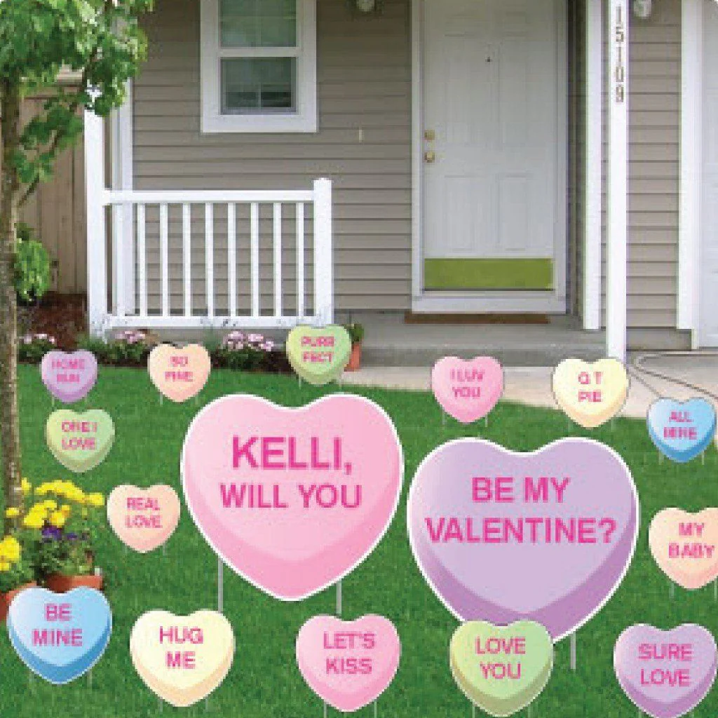 Valentine's Day Custom Candy Heart Yard Decoration