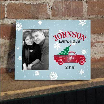 Custom Vintage Truck Christmas Picture Frame