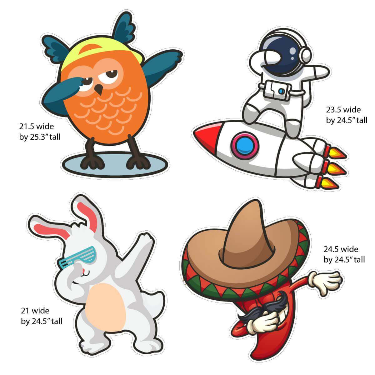 Dabbing Characters Accessory Yard Card Signs 8 pc set - Image 3