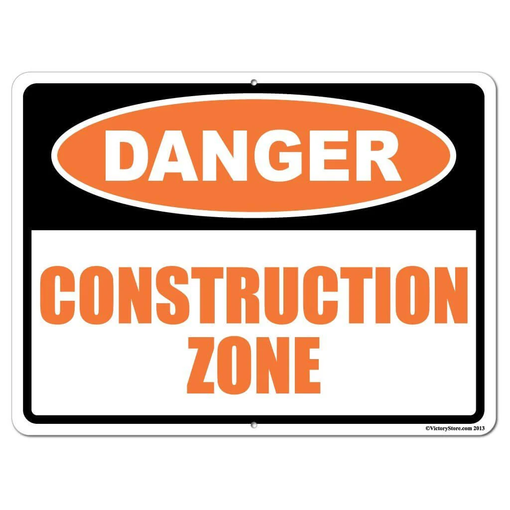 Construction Zone Sign or Sticker - Image 3