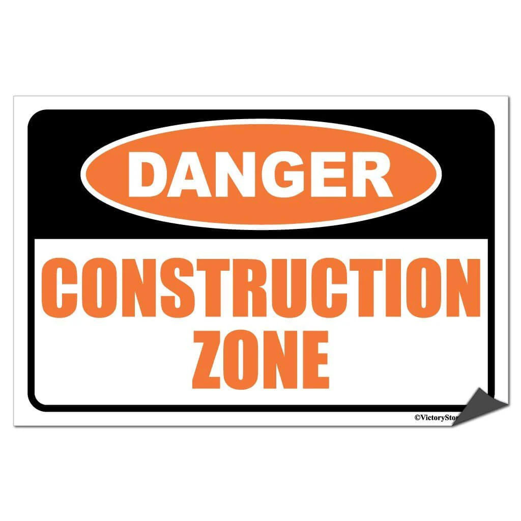 Construction Zone Sign or Sticker - Image 5