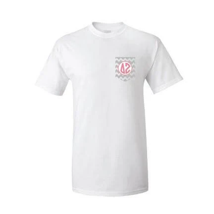 Delta Zeta Chevron with Monogram Pocket T-Shirt